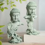 livelyfish Meditating Buddha Statue Zen Garden Statues Sandstone Thinker Buddha Sculpture Figurine for Fish Tank Aquarium Home Decorations, Gift (A) - size: A