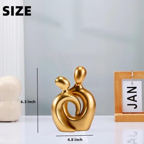 Couples Gift Statues, Anniversary Wedding Gift for Men Women Gold DecorTable Centerpieces TV Stand Bookshelf Knick Knacks Modern Decor Figurines Anniversary Women Gift Valentine's Day Gift