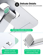 RIWUCT Foldable Laptop Stand, Height Adjustable Ergonomic Computer Stand for Desk, Aluminum Portable Laptop Riser Holder Notebook Mount Compatible with MacBook Pro Air, HP, Dell 10-16" - color: Silver