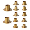 12 Pcs Brass Gold Taper Candle Holders Elegant Candlestick Set for Table Centerpieces, Festive Mantel Displays & Sophisticated Home Decor