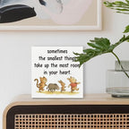 Smallest Things Take Up The Most Room Tabletop Decor 5x5in White Wooden Box Sign, Whimsical Quote Decor for Bedroom Living Room, Freestanding Wood Plaque for Shelf, Minimalist Home Accent