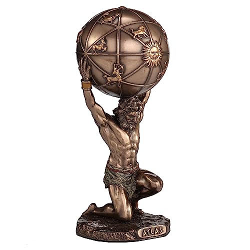 Veronese Design 5 1/2 Inch Atlas The Titan Who Holds The Sky Resin Sculpture Cold Cast Bronze Finish