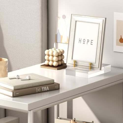 SVENJBB Acrylic Easel Display Stand with Adjustable Gold-Toned Pegs – Crystal Clear Acrylic with Floating Appearance, Ideal for Photos, Cookbooks, Invitations, and Plates, 1Pack