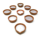 Serene Spaces Living 5-Hour Candle in Handmade Terracotta Pot by CPAA, Ideal for Lighting at Christmas, Set of 9