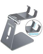OMOTON Adjustable Cell Phone Stand, C2 Aluminum Desktop Phone Holder Dock Compatible with iPhone 15 14 13 Xs XR 8 Plus 7 6, Samsung Galaxy, Google Pixel, Android Phones, Grey - color: Grey
