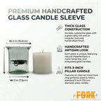first of a kind Glass Hurricane Pillar Candle Holder with Rustic Metal Insert Perfect as a Centerpiece 4'' Tall Clear - size: 4" Tall Clear