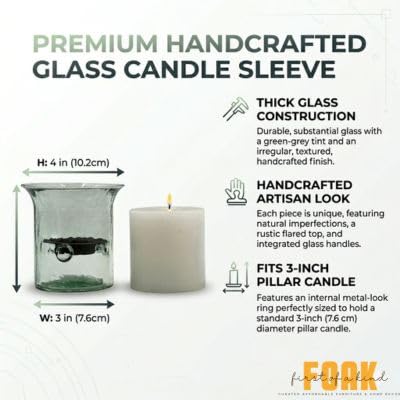 first of a kind Glass Hurricane Pillar Candle Holder with Rustic Metal Insert Perfect as a Centerpiece 4'' Tall Clear - size: 4" Tall Clear