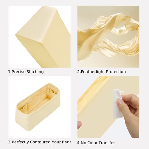DGAZ Silk Purse Organizer Insert Fits Hermes Kelly Messenger Bags，Silky Smooth Bag Organizer，Luxury Handbag & Tote Shaper(Kelly Messenger MM,Jaune Poussin) - color: Jaune Poussin, size: Kelly Messenger MM