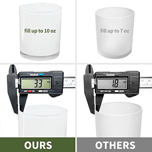 SUPMIND 12 Pack 10oz Glass Candle Jars with Lids and Sticky Labels, Empty Candle Jars for Making Candles Bulk Containers(Inner White) - color: Inner White, size: 10oz