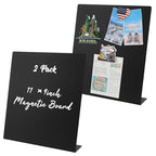 2 Pack Magnetic Board,Magnet Board,Metal Magnetic Bulletin Board,Magnet Display Stand for Home, School, Kitchen, Office (Black) - color: Black