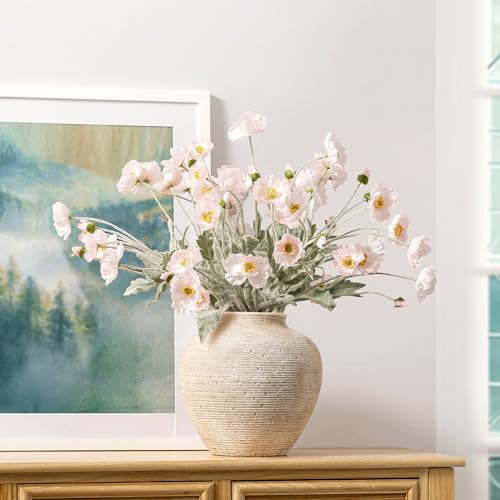 Vanselia Ceramic Flower Vase Home Decor - Large Tall Farmhouse Table Vases Rustic Vintage Living Room Kitchen Bedroom Decorations for House Book Shelf Office Coffee Desk Dining Fireplace (10" Retro) - color: Retro-10"