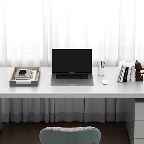 Leather Letter Tray, THIPOTEN Elegant Desk Organizer for Office Supplies, Mail, Paper, File, Magazine, Perfect Office Organization for Desktop(Grey) - color: Gray