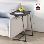 TV Tray Table, Adjustable TV Dinner Table for Eating on Couch with Cup Holder, Folding Couch Desk with 6 Height & 3 Tilt Angle Adjustments, Comfortable Laptop Stand for Bed & Sofa, Black - color: Tv Tray