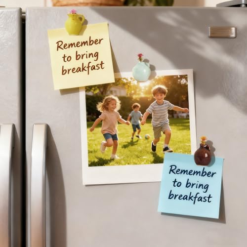 10-Pack Cute Mini Vase Magnets for Fridge, Tiny Ceramic & Glass Magnetic Vases for Refrigerator, Office Whiteboard and Locker, Aesthetic Flower Bud Vases Kitchen Decor, Ideal Gift for Mom & Women