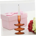 Garneck Elegant Glass Candle Holder for Pillar Candles Romantic Nordic Style Centerpiece for Dining Table Wedding Party Home Decor for Bedrooms Bars