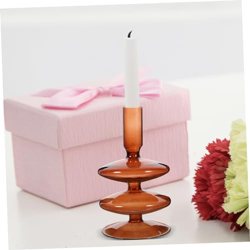 Garneck Elegant Glass Candle Holder for Pillar Candles Romantic Nordic Style Centerpiece for Dining Table Wedding Party Home Decor for Bedrooms Bars