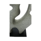 Elio Sculpture, Rectangular, Ecomix, Slim Metal Base, Freeform Modernist Figure, Charcoal Grey