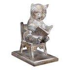 Young's Inc. Cat Figurine - Cute Cat Statue - Whimsical Cat Decor for Cat Lovers - Cat Collectibles and Meditation Decor - Cat Reading on The Chair - 4.33'' L X 2.56'' W X 4.72'' H - style: Cat Reading on High Chair