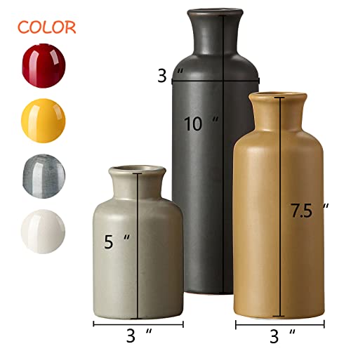 CWLWGO-Ceramic Vase Set of 3,Small Vases for Home Decor,Farmhouses Decorative vase,Suitable for Shelf Decor,Living Room Table Bookcase Fireplace Decorations.Multicolored. - color: Blown