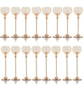 VINCIGANT 16PCS Gold Crystal Candle Holders Pillars for Wedding Decoration,Votive Crystal Candle Holders for Dinner Table Room Party Rhinestone Decorative - size: 16 pcs 13" & 15" Tall