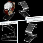 2 PCS Acrylic Watch Display Stand Clear Single Watch Holder Display Portable C Shape Single Bracelet Holder Organizer Storage Rack Jewelry Stand for Men Women Store Home Bedroom Office Desk Selling