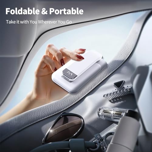 iWALK Magnetic Cell Phone Stand for Desk, Angle and Height Adjustable Mobile Phone Holder, Foldable Magnet Stand for iPhone 17 16 15 14 13 12 Pro Max and iPad, Cell Phone Holder for Samsung, White - color: White