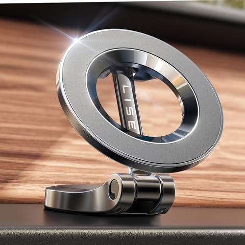LISEN for MagSafe Car Mount for iPhone 17 Pro Max [24 Strong Magnets] Classic Magnetic Phone Holder for Car Dashboard Magnet Phone Mount Car Cell Phone Holder for iPhone 17 Pro Max Air 16 15 14 13 12 - color: Black, size: Driver Setup