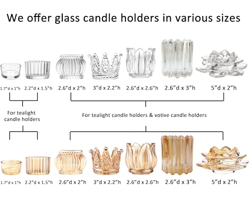 GOLDEAL 6Pcs Gold Votive Candle Holders, Thick Glass Tea Light Candle Holder Bulk, Tealight Candle Jars for Wedding Table Decor, Party Supplies, Bridal Shower Decorations, Centerpieces for Tables - color: Gold