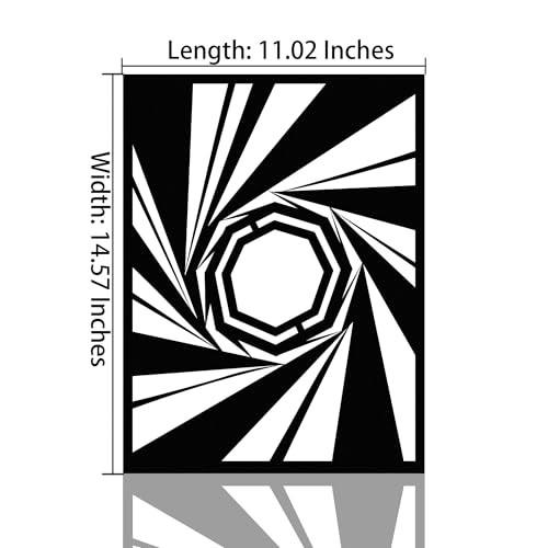GlintHome Black Metal Wall Art - Minimalist 3D Textured Vortex Abstract Sculptures Wall Art for Office Living Room Garden Bedroom Bathroom Home Decor - color: Black-012, size: Small