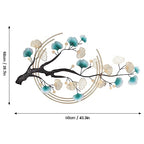YUYANSHOP 3D Ginkgo Tree Leaf Metal Wall Art, Modern Luxury Metal Wall Nature Art Decor, Metal Wall-Mounted Sculpture, Hanging for Living Room Bedroom Kitchen Decoration Gifts,110x68cm