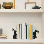 Geelin Bunny Metal Bookends Set of 2 Styles Easter Cute Rabbit Book Ends for Bookshelf Decor Organizer for Home Office Desk Gift for Rabbit Lovers Readers Teachers Friends Easter - style: Bunny