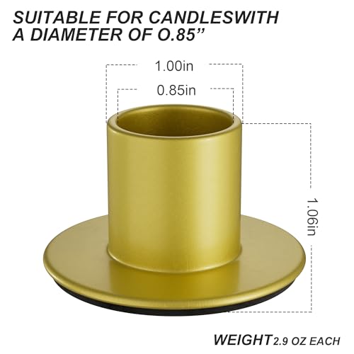 12 PCS Gold Candle Holders Bulk - Elegant Taper Candle Holders, Classic Gold Candlestick Holders for Table Centerpiece, Festive Christmas Mantel Display or Sophisticated Home Decor - color: Gold