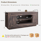 OKD Modern 70" TV Stand, Entertainment Center for TVs Up to 80", Media Console with Large Open Storage & Side Cabinets, Thick Wood Design for Living Room, Dark Rustic Oak - color: Dark Rustic Oak