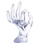 HOMEGOAL Hand Jewelry Holder, Bracelet Ring Watch Jewelry Display Holder Stand, Mannequin Hand, Polyresin, 7 Inch (Transparent) - color: Transparent