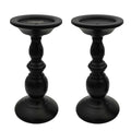 Pillar Candle Holders Stands Set of 2, Candle Holders for Pillar Candles Decorative Candlestick Holder for Fireplace, Home Decor, Dinning, Party, Wedding, Matte Black, 8.7'' - 2Pack - size: Pillar Candle Holders 8.7" & 8.7"