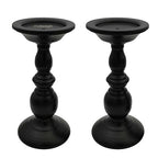 Pillar Candle Holders Stands Set of 2, Candle Holders for Pillar Candles Decorative Candlestick Holder for Fireplace, Home Decor, Dinning, Party, Wedding, Matte Black, 8.7'' - 2Pack - size: Pillar Candle Holders 8.7" & 8.7"