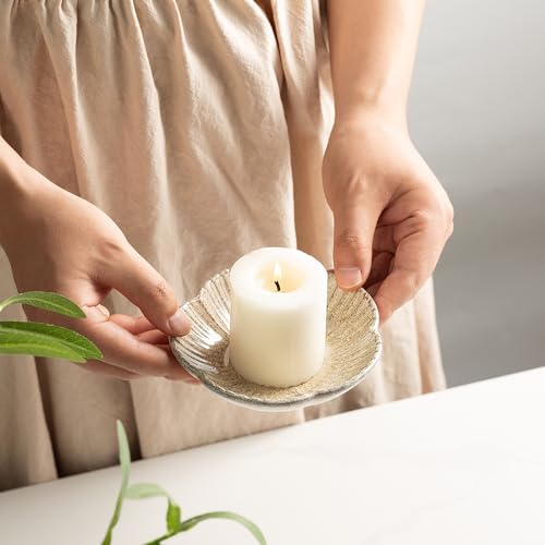 Ceramic Pillar Candle Holder Plates, Decorative Candlestick Holder, Tea Light Incense Santo Palo Holders, for Dinning, Party, Wedding, Birthday, Anniversary Decorations, 1pack (Camel) - color: Camel