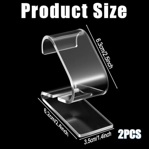 2 PCS Acrylic Watch Display Stand Clear Single Watch Holder Display Portable C Shape Single Bracelet Holder Organizer Storage Rack Jewelry Stand for Men Women Store Home Bedroom Office Desk Selling