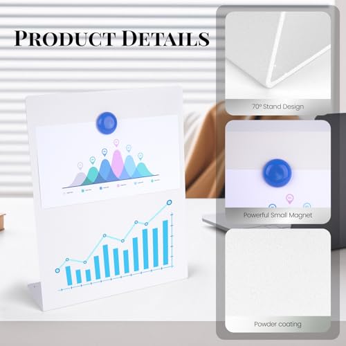 2 Pack Magnetic Board,Magnet Board,Metal Magnetic Bulletin Board (White) - color: White