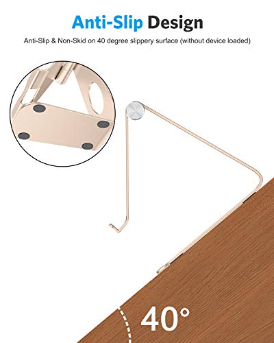 OMOTON Tablet Stand Holder Adjustable, T1 Desktop Aluminum Tablet Dock Cradle Compatible with iPad Air/Mini, iPad 10.2/9.7, iPad Pro 11/12.9, Samsung Tab and More, Gold - color: Gold