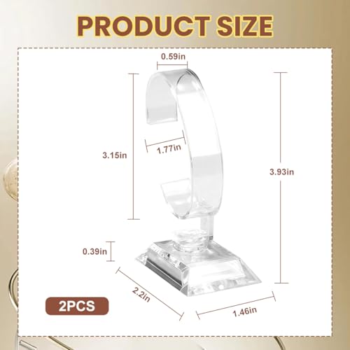 2 PCS Clear Watch Display Stand Wrist Jewelry Bracelet Display Stands Rack Shop Showcase Holder Stretchie Bangle Bracelet Display Stand