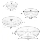 Hacaroa 24 Pack Clear Plant Saucer Drip Trays, 6/8/10/12 Inch Plastic Plant Water Catcher Trays Flower Pot Saucers for Indoor Outdoor Plants, Round, 4 Sizes