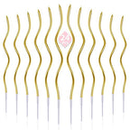 PHD CAKE 24-Count Gold Spiral Long Thin Metallic Birthday Candles, Cake Candles, Birthday Parties, Wedding Decorations, Party Candles - color: Gold