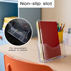 Yookeer 10 Pieces Acrylic Brochure Holder Stand Pamphlet Holder 8.5 x11 Clear Literature Display Rack Plastic Flyer Display Stand for Vendors, Brochure, Trifold, Magazine, Pamphlet, Booklets, Menu - size: 8.5"x11"