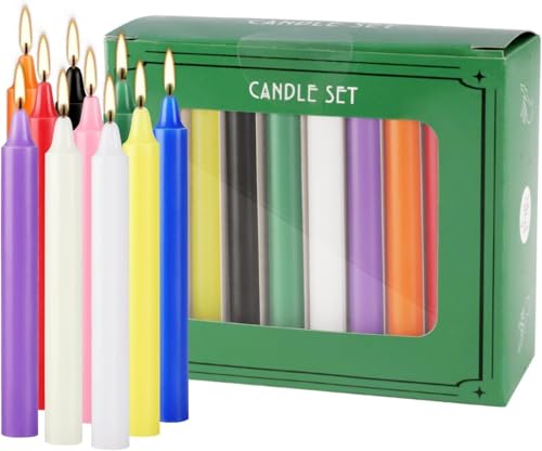 40 Pack Assorted Color Spell Chime Candles, 4 Inch Mini Taper Candles for Home Decor Kitchen Decor Wedding Decoration-10 Colours,Great for Casting Chimes, Rituals，Christmas Candles - color: 40 PC Multi-Colored