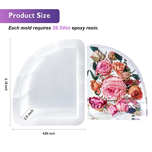 LET'S RESIN Bookends Resin Molds, 1 Pair Geode Book Organize Moulds Silicone Large, Crystal Epoxy Resin Molds for Books, Desktop Organizer, Office Home Decoration, Gift - color: Bookend Mold