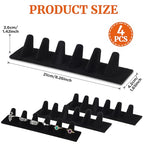 4 Pcs Black Velvet Ring Display, 6 Finger Rings Display for Ring Storage