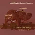 Elephant Statue for Decor, Wooden Figurine, 10 Inch Wide - size: Elephant