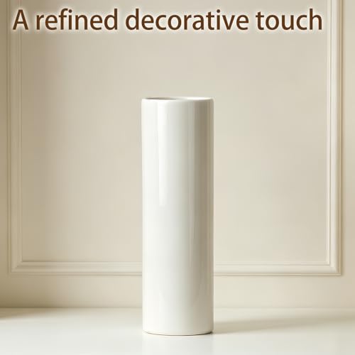 12 Inch White Vase Ceramic Flower Vase, Tall Vases for Pampas Grass, Home Decor, Modern Textured Vases for Living Room Decorations,Table Centerpieces,Shelf,Farmhouse Small Ceramic Vase - style: Shape 11