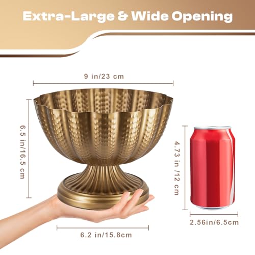 Large Gold Vases for Centerpieces: Vintage Gold Flower Vase for Wedding 6.5 Inch Brass Compote Bowl Vase Metal Pedestal Urn with Plastic Liner for Anniversary Party Home Set of 4 - size: 6.5 Inches - 4 Pcs